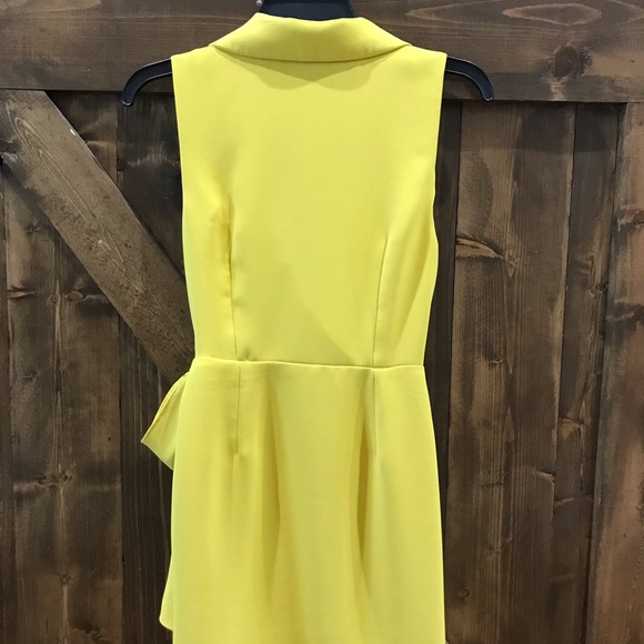Yellow Dress with Statement Neckline - Picture 2 of 5